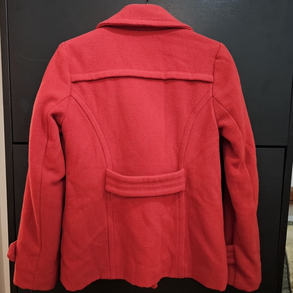 American Eagle Outfitters Wool Blend Double Breasted Peacoat Medium Red - Picture 6 of 16